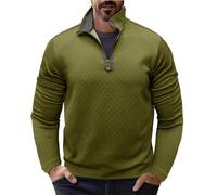 LOPILY Camiseta Hombre Rayas Lapel T Shirt Tops Men's Business Tops (Green, L)