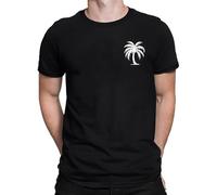 LOPILY Camiseta Hombre Rayas para Hombre, Primavera, Verano y otoño, Cuello, Estampado Personalizado 2D, cómoda e Informal. (Black, XXL)