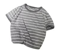 LOPILY Camiseta Hombre Roja Hombre Corta a Ajustadas con Cuello para Hombre (Grey, M)