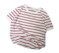 LOPILY Camiseta Hombre Roja Hombre Corta a Ajustadas con Cuello para Hombre (Red, M)