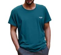 LOPILY Camiseta Manga Corta Hombre Corta para Hombre, de Color Liso, al y con Efecto Hielo, de Malla, para Primavera y Verano (Green, L)