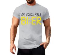 LOPILY Camiseta Manga Corta Hombre HalbBier con Frases Divertidas, Tallas M a 5XL (Grey, XXXXL)