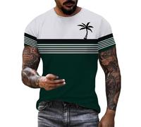 LOPILY Camiseta Manga Corta Hombre Hombre, cómodas y Personalizadas, con Estampado Retro Informal para Primavera, Verano y otoño. (Green, XXXL)