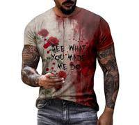 LOPILY Camiseta Transpirable con Problema Resuelto para Hombre, Informal, con Cuello y Estampado de, de Manga Corta y Estampado, Talla Grande (Watermelon Red, XXL)
