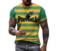 LOPILY Camisetas Barca Summer Fashion Personality Casual Football Rugby Casual T Shirt Sports Short Sleeves (Green, XXXL)