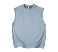 LOPILY Chaleco Niño Invierno Color Suede Flat Sleeveless Vest (Light Blue, XXXXL)