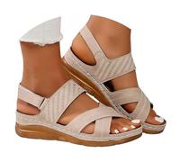 LOPILY Chanclas Cuña para mujer con fascitis plantar, planas con y soporte de para verano al libre, con masaje (Grey, 41)