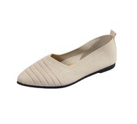LOPILY Chanclas Mujer Confort mujer, con tejido volador, punta redonda, un solo pie, con, zapatos de trabajo individuales. (Beige, 39)