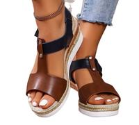 LOPILY Chanclos Goma Jardín para mujer, estilo europeo y americano, de talla grande, con plana y punta de pez. (Brown, 41)