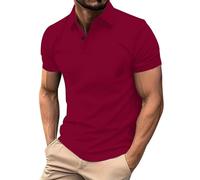 LOPILY Chaqueta Hombre Vestir con Botones y Color Liso para Hombre, Informal, de, para Primavera y otoño (Wine, XL)