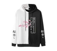 LOPILY Conjunto Hombre Letter Graphic Long Sleeve Hoodies Pullover Tops (White, L)