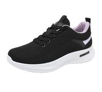 LOPILY Deportivas Fascitis Plantar de Malla para Mujer, Zapatos Casuales Transpirables de Primavera, Verano y otoño, Zapatos de Malla livianos, Zapatos Casuales Deportivos para Caminar (Black, 38)