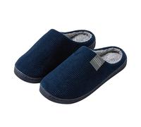 LOPILY Deportivas Mujer Invierno algodón y lino para interiores y exteriores, sandalias con punta abierta, zapatos transpirables para dormitorio (Navy, 44)