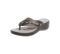 LOPILY Deportivas Mujer Vestir Cuña con Hebilla de Metal, Informales, cómodas, con Punta Abierta y tacón bajo. (Black, 43)