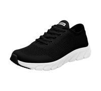 LOPILY Deportivas Negras Mujer Malla a con Cordones para Mujer, Zapatos Informales cómodos, de Primavera y otoño (Black, 38)
