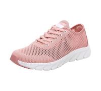 LOPILY Deportivas Negras Mujer Malla a con Cordones para Mujer, Zapatos Informales cómodos, de Primavera y otoño (Pink, 44)
