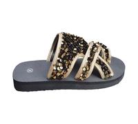 LOPILY Deportivas Vestir Mujer mujer, zapatillas casuales huecas, zapatos planos, sandalias, zapatillas de lentejuelas para mujer (Gold, 37)