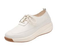 LOPILY Deportivos Casual Mujer Woven Go Walking Shoes Arch Support Hands Slip In Sneakers (Beige, 41)