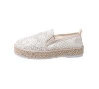 LOPILY Enfermera En Apuros de de Verano para Mujer, Zapatos Casuales cómodos de Lona a (White, 41)