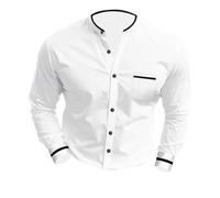 LOPILY Hombre Manga Delgada De Negocios De De Algodón De Otoño para Hombres Camisa De Manga Larga (B, XXXL)