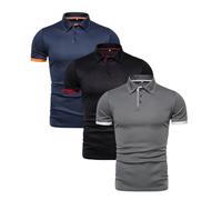LOPILY Hombre Zapatillas de Comercio Exterior fronterizo para Hombre, Camisetas de Manga Corta para Hombre, Camisa Popular de, 3 Piezas (E, XL)