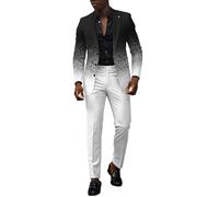 LOPILY Lluvia Hombre Fashion Business Suit Jacket Trousers Chaqueta De Boda Traje de Slim 2 Piezas Negocios Chaleco y Pantalones Abrigo Chubasquero Goma