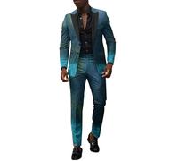 LOPILY Lluvia Hombre Fashion Business Suit Jacket Trousers Chaqueta De Boda Traje de Slim 2 Piezas Negocios Chaleco y Pantalones Abrigo Chubasquero Goma