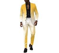 LOPILY Lluvia Hombre Fashion Business Suit Jacket Trousers Chaqueta De Boda Traje de Slim 2 Piezas Negocios Chaleco y Pantalones Abrigo Chubasquero Goma