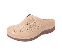 LOPILY Pantuflas Estar por Verano para Mujer, con y Hueca, con Gruesa y Ancho para la Mitad del pie. (Rose Gold, 38)