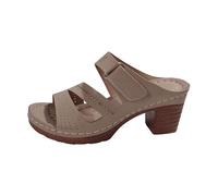 LOPILY Playeros Camarera con tacón de aguja para mujer, zapatillas casuales huecas, zapatos con de aguja, sandalias (Grey, 41)