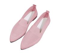 LOPILY Playeros Mujer Deportivas Blancas y Transpirables para Caminar, Zapatos de sin Cordones, Zapatillas de Deporte con Soporte para el (Pink, 36)