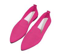 LOPILY Playeros Mujer Deportivas Blancas y Transpirables para Caminar, Zapatos de sin Cordones, Zapatillas de Deporte con Soporte para el (Hot Pink, 43)