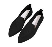 LOPILY Playeros Mujer Deportivas Blancas y Transpirables para Caminar, Zapatos de sin Cordones, Zapatillas de Deporte con Soporte para el (Black, 38)