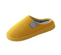 LOPILY Playeros Negros Mujer de felpa de invierno para mujer, gruesa, cálidas, respetuosas con la, antideslizantes para interiores, zapatillas de algodón para el (Yellow, 40)