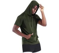 LOPILY Polos De Marca Shirt Bottoming Shirt Men's Short Sleeved T Shirt Men's Sports Tops T Shirt (Green, L)