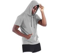 LOPILY Polos De Marca Shirt Bottoming Shirt Men's Short Sleeved T Shirt Men's Sports Tops T Shirt (Grey, XXXL)