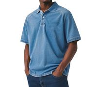 LOPILY Polos Hombre de Manga Corta Retro de Color Liso a la para Hombre (Blue, XXL)