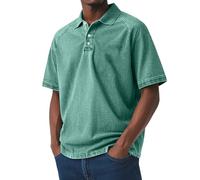 LOPILY Polos Hombre de Manga Corta Retro de Color Liso a la para Hombre (Green, XXXXL)