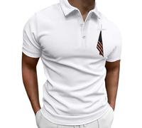 LOPILY Polos Hombre Transpirable Estampada en 3D de Tendencia Holgada Informal a la para Hombre (White, XXL)