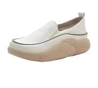 LOPILY Rebajas para Mujer, Zapatillas de Deporte Tejidas Transpirables para Caminar, sin Cordones, de, con Soporte para el y Las Manos (White, 38)