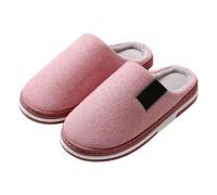 LOPILY Regalos De Hombre hombre con parte inferior plana y cálidas tela ocio para parejas, zapatillas terciopelo a la para mujer, zapatillas cálidas, zapatillas Navidad (Hot Pink, 36)