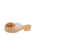 LOPILY Regalos Graciosos huecas de tamaño para mujer, zapatillas informales con gruesa y profunda, para verano (Gold, 38)