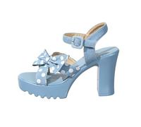 LOPILY Sandalia De Esparto Mujer de tacón para mujer Zapatos de playa Zapatos de tacón Sandalias (Blue, 35)
