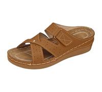 LOPILY Sandalia De Senderismo Mujer y sin cordones, con y de goma. (Brown, 43)