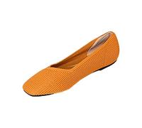LOPILY Sandalia Transparente Plana transpirables y suaves, zapatos de antideslizantes para caminar, zapatillas de deporte con soporte para el (Orange, 36)