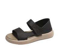 LOPILY Sandalias Altas Mujer para mujer, transpirables, de, para playa, cómodas, planas, para caminar en verano, color negro (Black, 40)