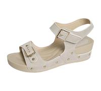 LOPILY Sandalias Azul para mujer, deportivas, cómodas, con de, con tira trasera, elásticas, para playa, vacaciones, informales, con (Grey, 38)