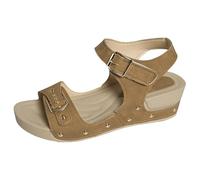 LOPILY Sandalias Azul para mujer, deportivas, cómodas, con de, con tira trasera, elásticas, para playa, vacaciones, informales, con (Khaki, 38)