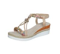 LOPILY Sandalias De Mujer Plata para mujer, transpirables, antideslizantes, con punta abierta, y tacón, cómodas, estilo semirremolque. (White, 38)