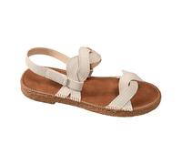 LOPILY Sandalias Mujer Piscina mujer, informales, planas, con (White, 39)
